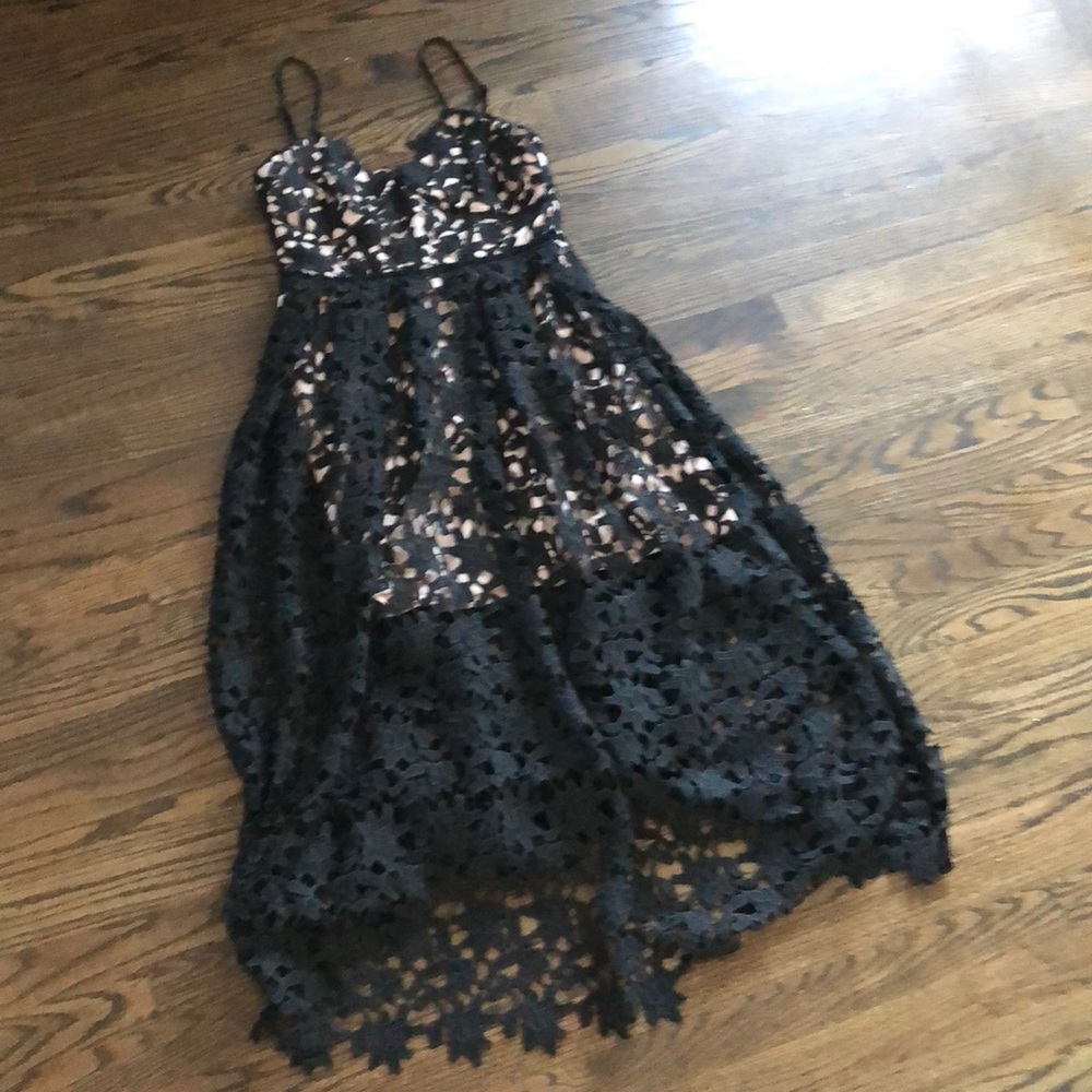 Black lace  midi dress